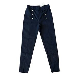 NWT Pantalon Sailor Black Skinny Pull-On Trouser Size L